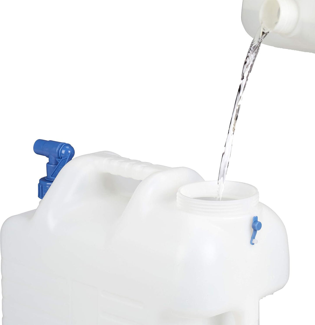 Relaxdays 20 L Wasserkanister, Ablasshahn, Schraubdeckel, tragbarer Trinkwasserkanister, BPA-frei, C