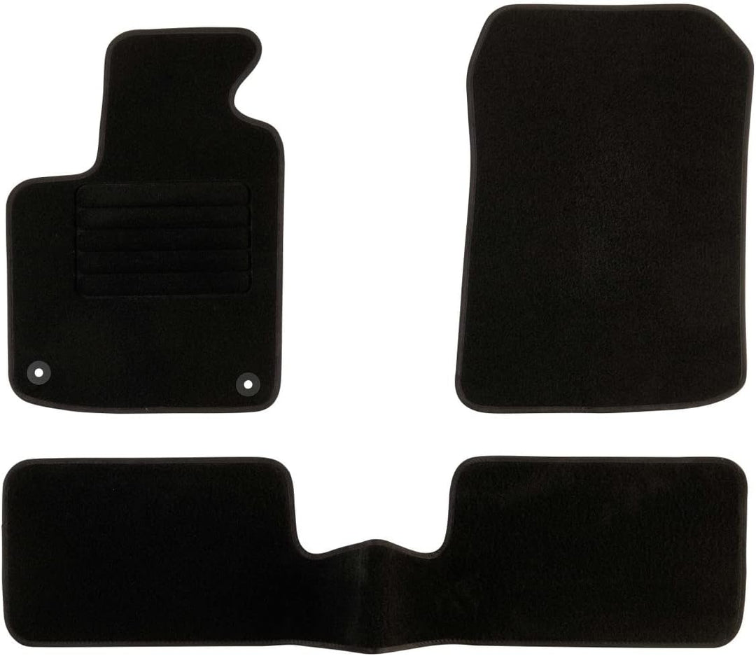 DBS Autofussmatte - nach Mass - 3-teilig - Anti Rutsch - schwarzer Nadelfilz 900g/m² - Velours Ferti