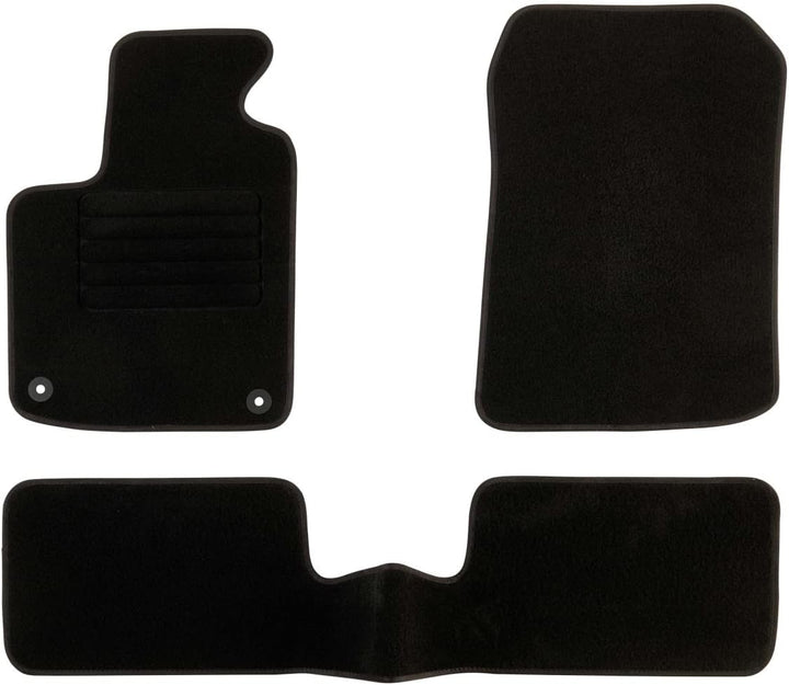 DBS Autofussmatte - nach Mass - 3-teilig - Anti Rutsch - schwarzer Nadelfilz 900g/m² - Velours Ferti