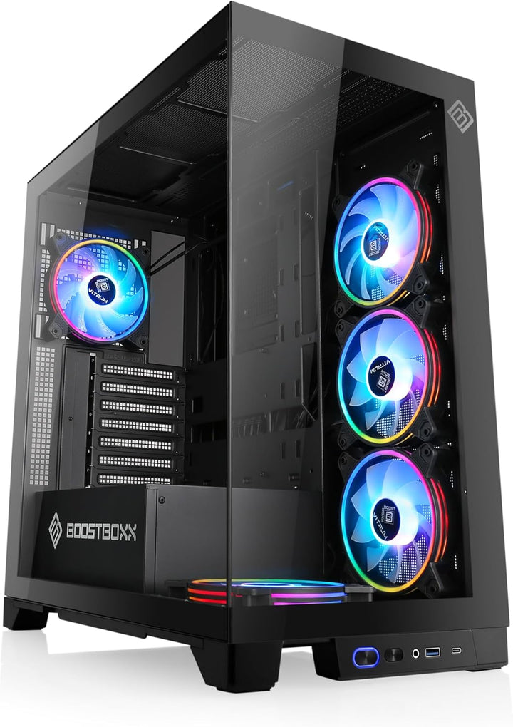 Gaming PC-Gehäuse VITRUM PRO - Midi-Tower, aRGB Beleuchtung (inkl. Steuerung), Glas-Seitenteil, vorm
