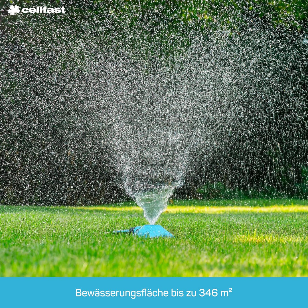 Cellfast Sektorenregner Power тт IDEAL™, 6-Funktion-Regner auf Ständer, Bewässerungsfläche beträgt 3
