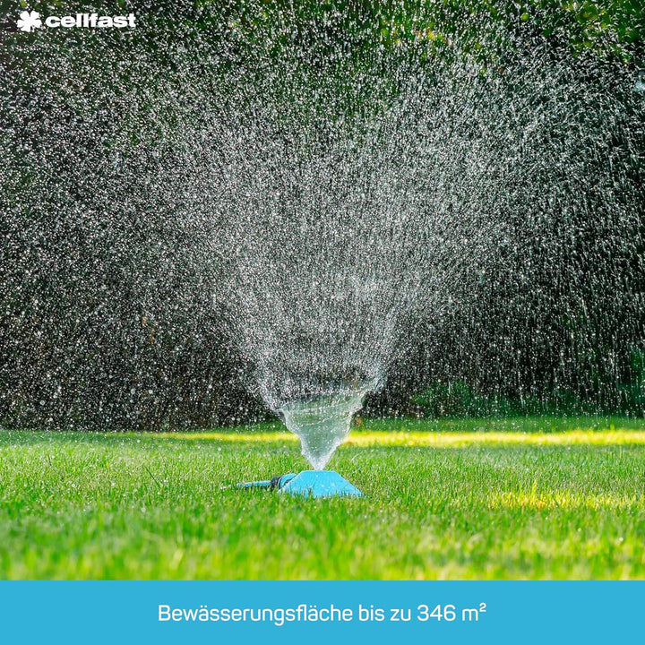 Cellfast Sektorenregner Power тт IDEAL™, 6-Funktion-Regner auf Ständer, Bewässerungsfläche beträgt 3