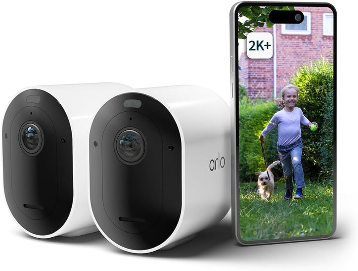 Arlo Pro 5 Überwachungskamera Aussen WLAN, 2K+ HDR Video, Kabellos, Verbesserte Farbnachtsicht, 160°