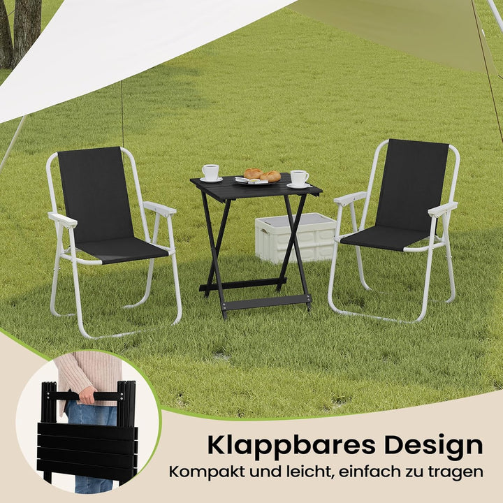 WOLTU Alu Tisch Klapptisch Campingtisch Balkontisch Gartentisch Klappbar aus Aluminium, 50.5x47x59.5