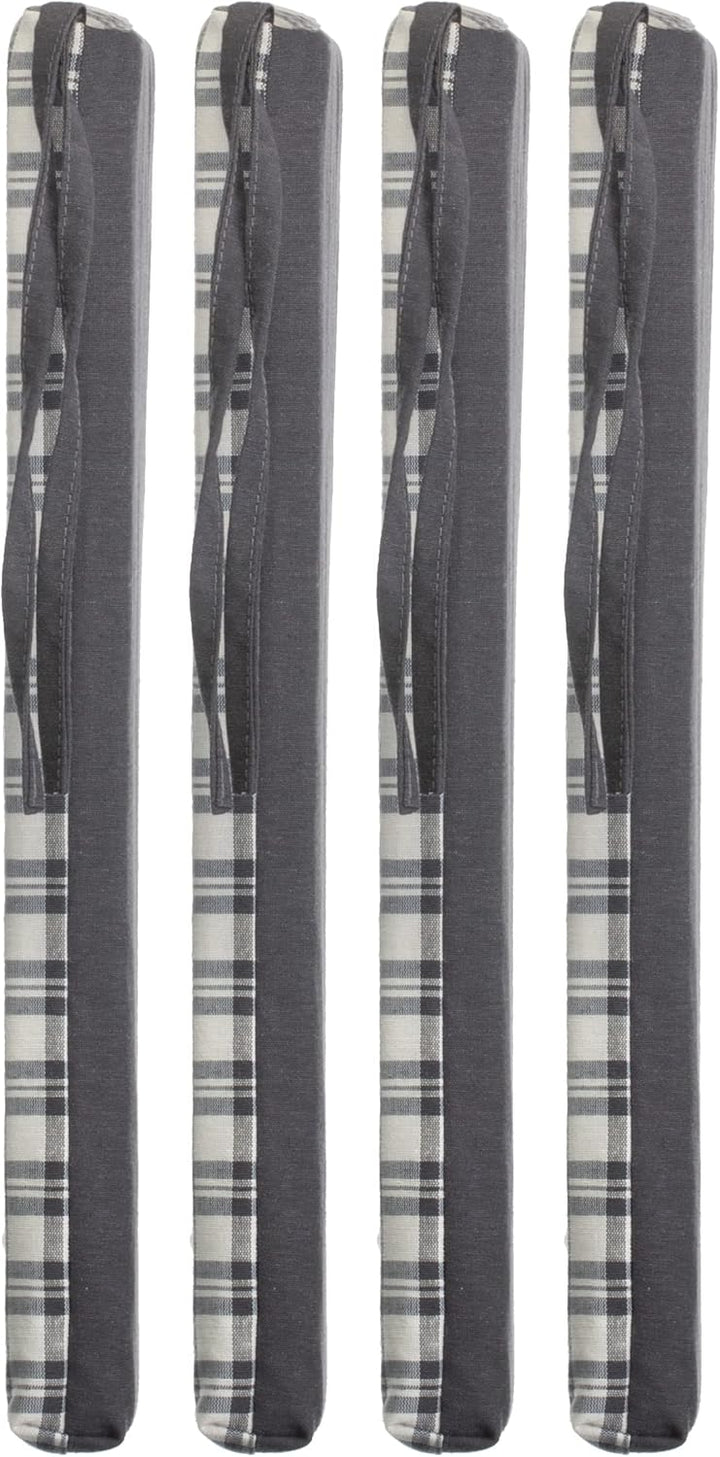 brandsseller Sitzkissen Kariert Stuhlkissen Sitzauflage Stuhlauflage mit 4 Kordelbändern für sichere