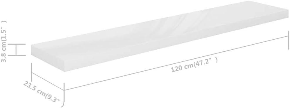 FIRBNUS 4 STK. 120x23,5x3,8 cm Floating Wall Shelf HĂ€ngeregal Regale Wandregale Regalboden Regal Hoc