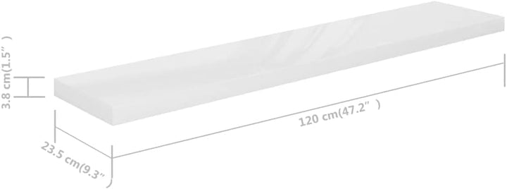 FIRBNUS 4 STK. 120x23,5x3,8 cm Floating Wall Shelf HĂ€ngeregal Regale Wandregale Regalboden Regal Hoc