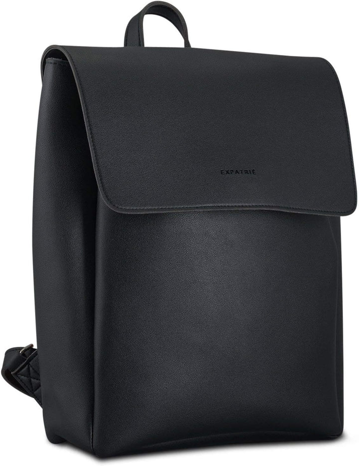 Expatrié Rucksack Damen Elegant Schwarz - Noelle - Moderner Lederrucksack Für City, Business, Uni -