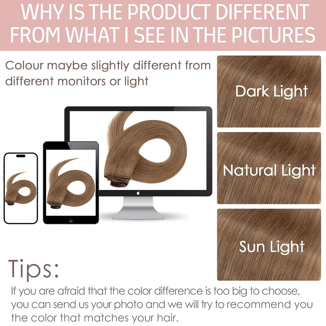 Silk-co Echthaar Clip In Extensions 8 Tressen 18 Clips 50g, Blonde Highlighted Hair Extensions, Remy