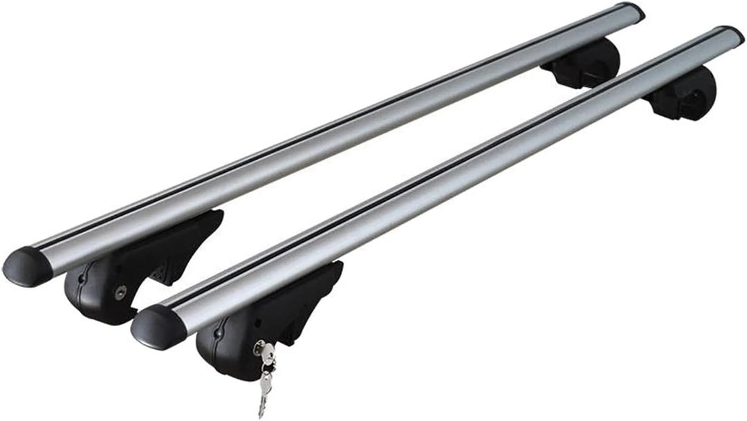 Menabo Dachträger Gepäckträger kompatibel mit Ford Kuga 2008-2012 90kg TÜV Alu Grau 2X Kuga 2008-201