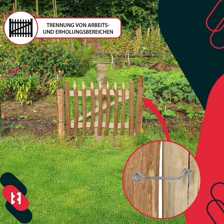 KOTARBAU® Gartentor aus Haselnusslatten für Staketenzaun 80 x 100 cm Zauntor für Staketenzaun Kastan
