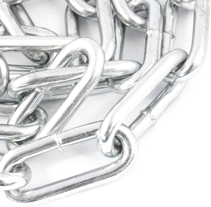 DQ-PP Stahlkette Stahl C15 | 7 mm | 5 m | Langgliedrig C2 | Verzinkt | DIN 5685 | Absperrkette | Met