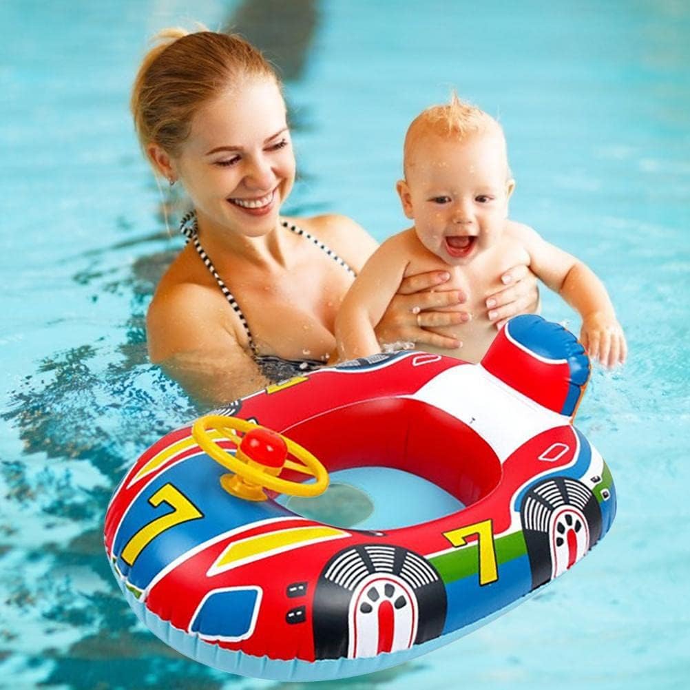 HUSHUI Baby-Schwimmbecken, aufblasbares Schwimmbecken Kleinkinder mit Lenkrad, Sommer-Wasserschwimme