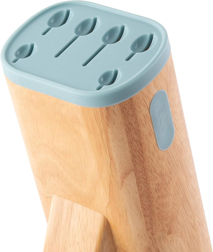 BergHoff Messerblock Set Slate - Leo (7-teilig, Kochmesser Set mit Holzblock, Küchenmesser Schälmess