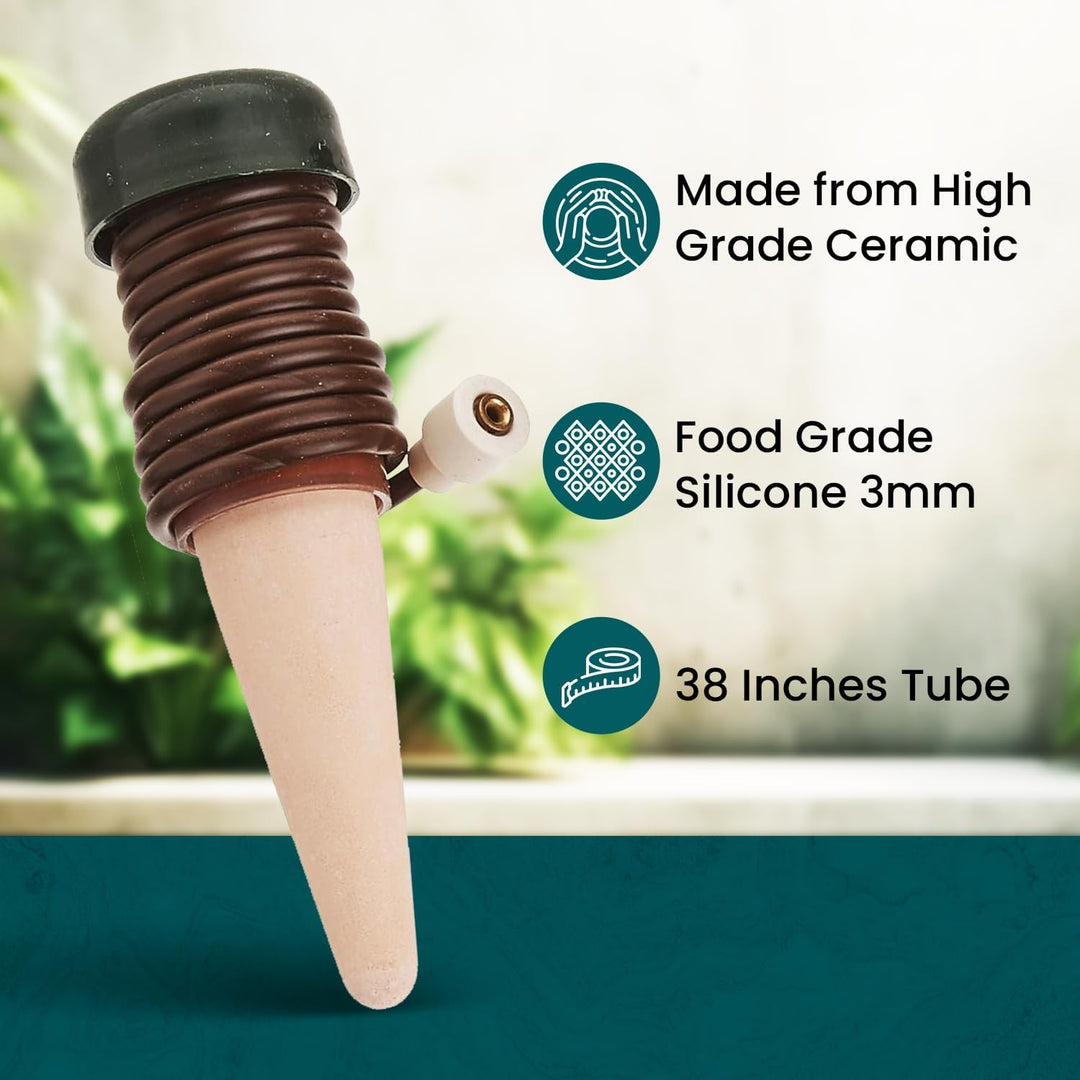 Blumat 12500 Bewässerung für Pflanzen, Pflanzenbewässerung Wasserspender, Terracotta/grün (9 Stück)