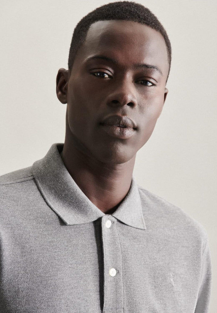 Seidensticker Herren Slim Fit Poloshirt Langarm Polo Shirt M Grau, M Grau