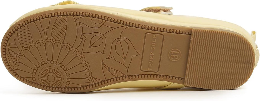 Feversole Bailarinas Niña de Vestir - Zapatos Cómodos para Ceremonias - Ballet Flats 32 EU Fliege Ge