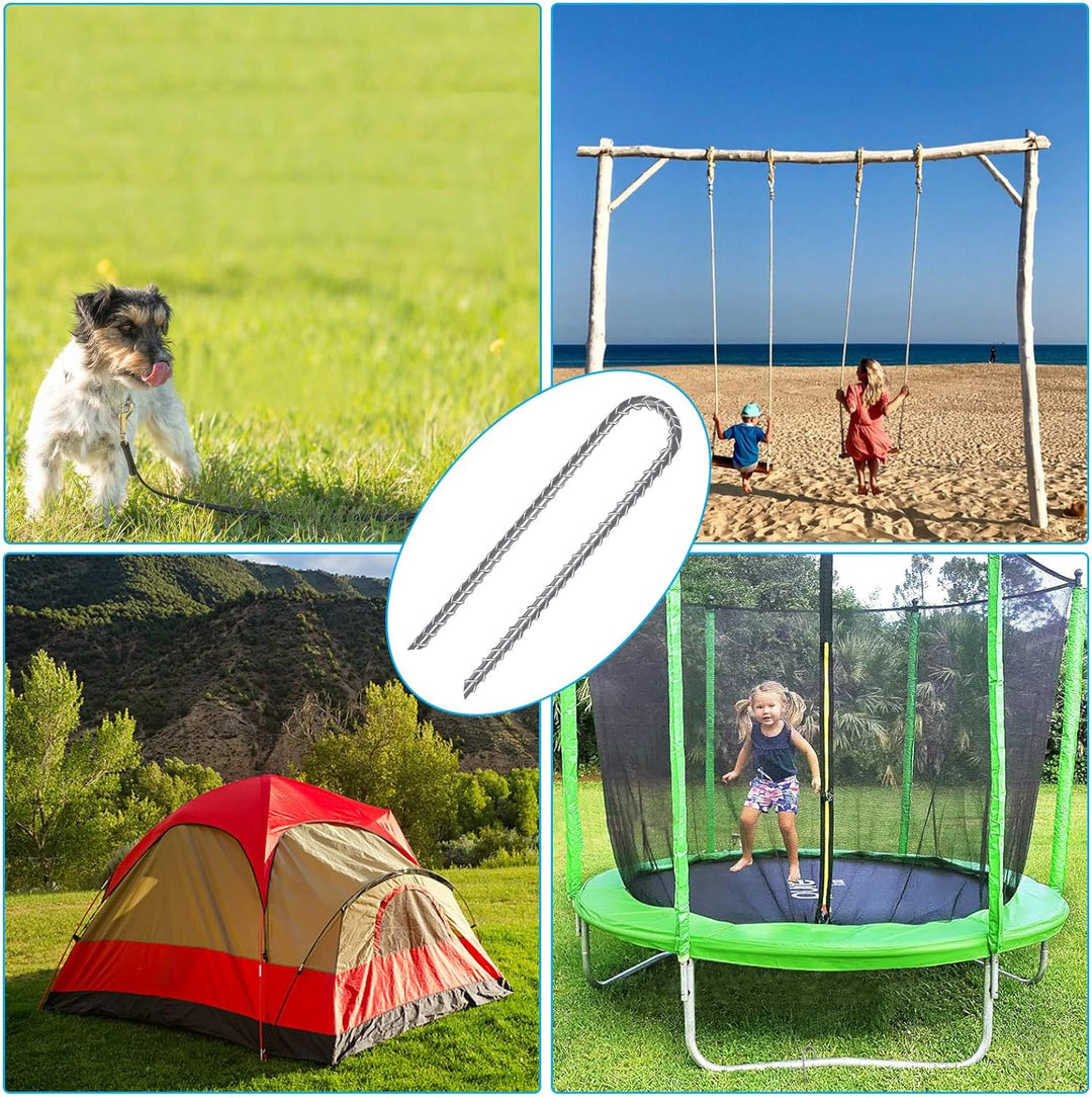 AGPTEK Bodenanker, 6er Pack 32CM U-förmige Erdnagel, Verzinkter Stahl Trampolin Wind Pfähle Schwerla