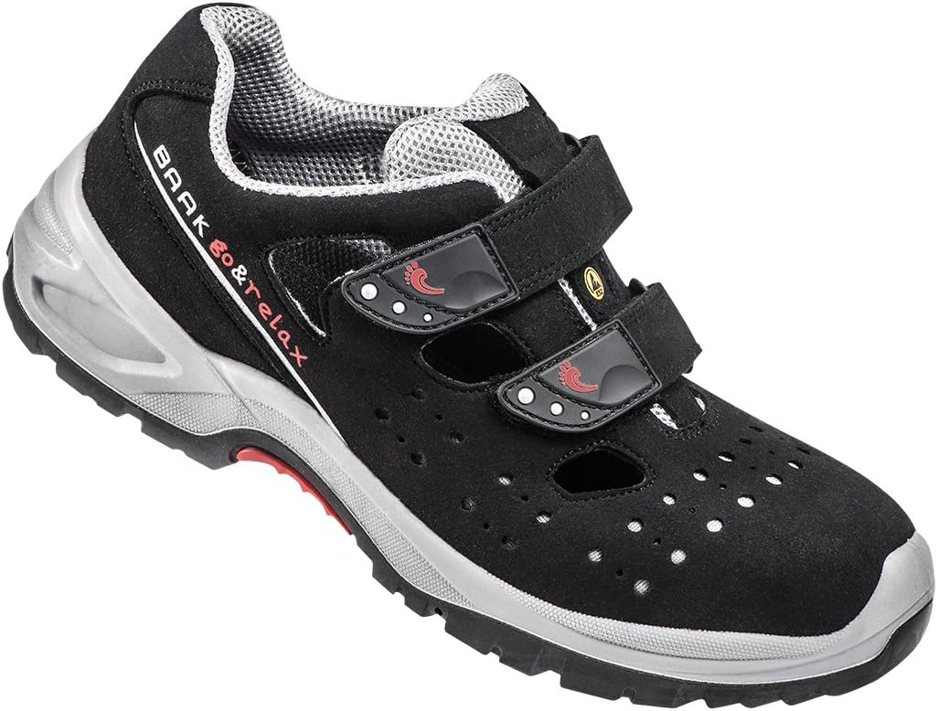 BAAK Sicherheitssandalen S1P "Hardy" Industrial - Go&Relax. 1 Stück. Schwarz/Weiss. 43 EU Schwarz W