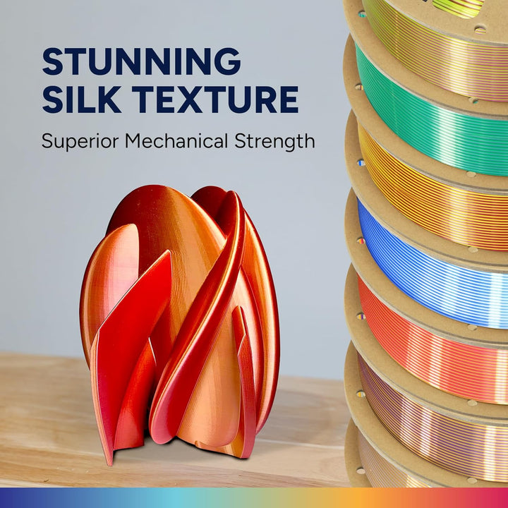 OVERTURE Silk PLA Zweifarbig Filament 1.75mm für 3D Drucker, 1kg Spule (2.2lbs), Massgenauigkeit +/-