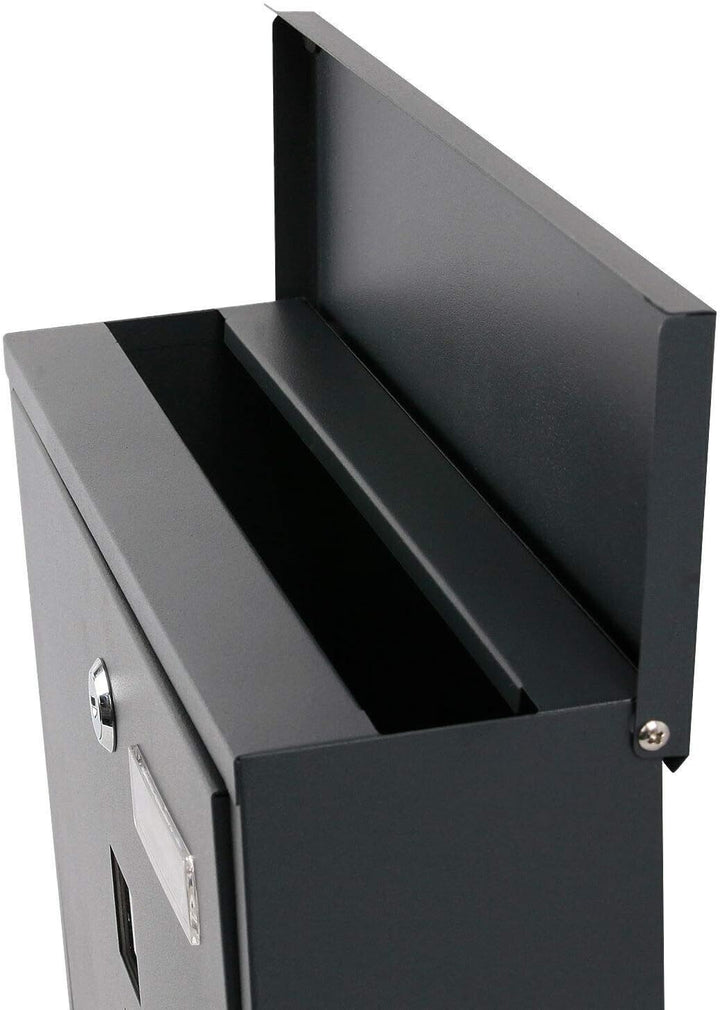 VERDA Briefkasten Wandbriefkasten Zeitungsrolle Designer Postkasten (Schwarz Matt SN3671), Schwarz M