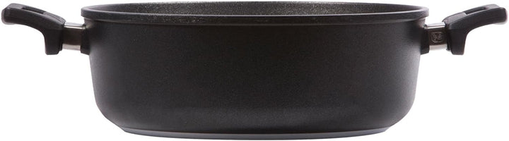 Eurolux Guss-Topf Ø 24 cm Induktion - ca. 4,5 Liter - Kleiner Flacher Universal-Koch-Topf Aluguss mi