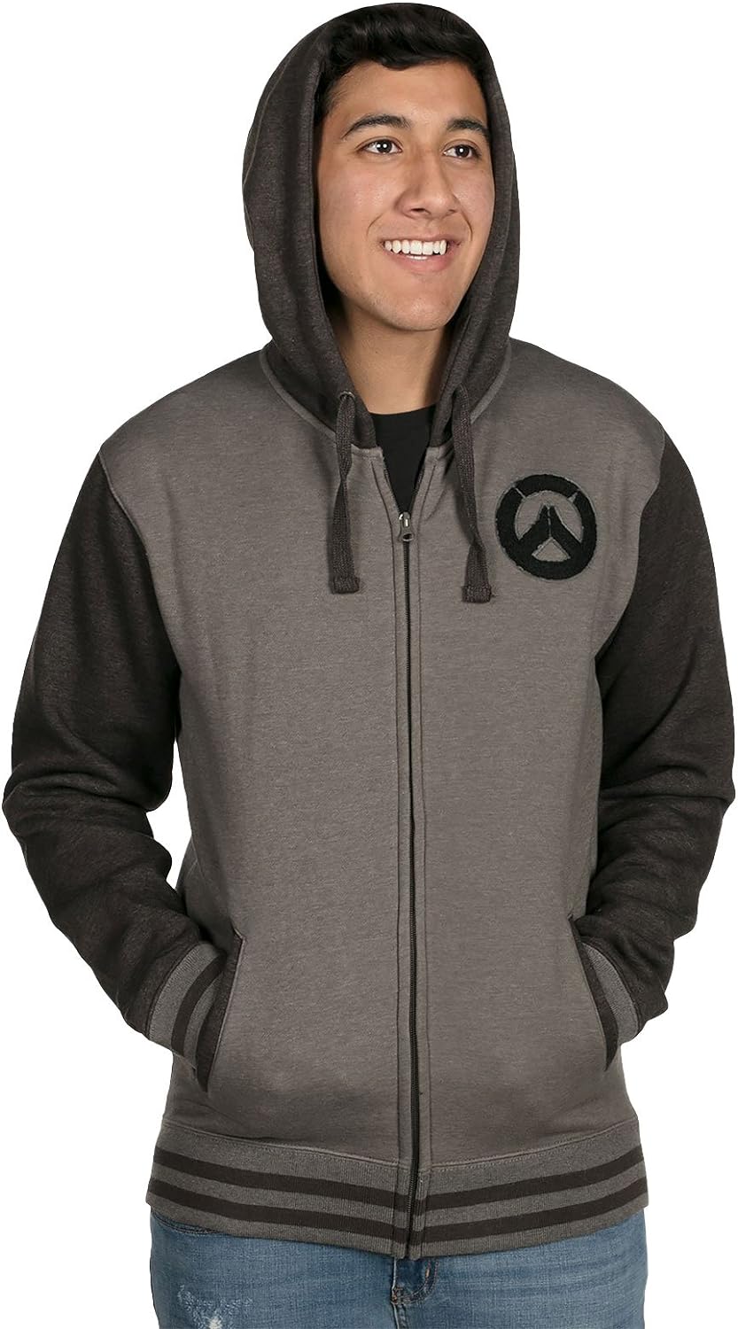 Overwatch Kapuzen Jacke Logo Founding Member Varsity schwarz grau - M
