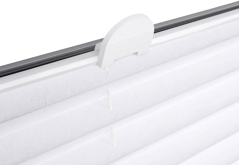 WOLTU Plissee ohne Bohren Klemmfix Faltrollo Jalousie Weiss 120x130cm (BxH), Plisseerollo Crushed Op