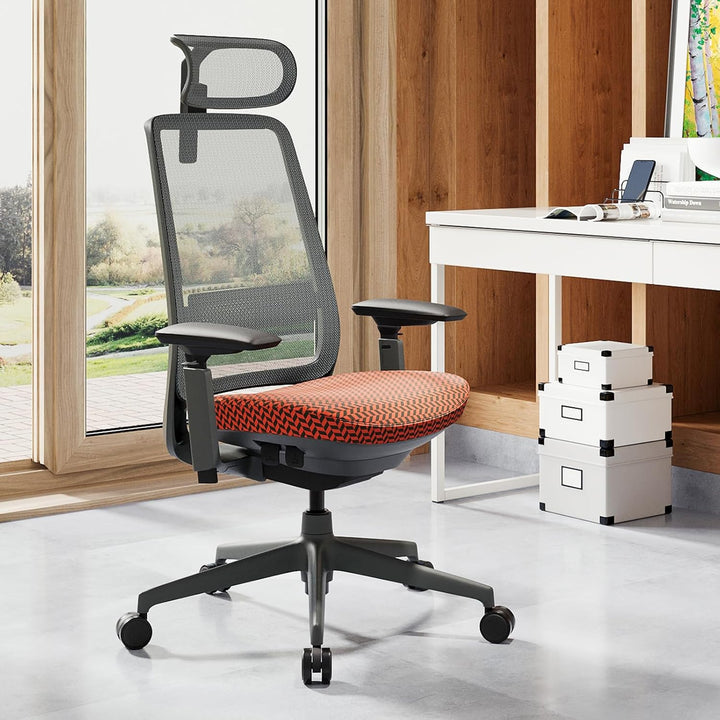 COLAMY Ergonomischer Bürostuhl, Mesh Computerstuhl mit hoher Rückenlehne, Office Chair mit Lendenwir