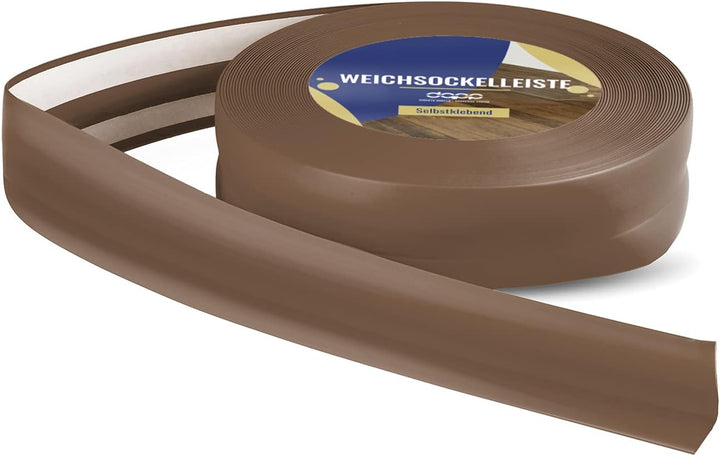 DQ-PP WEICHSOCKELLEISTE | 20m | dunkelbraun | 32x23mm | PVC | selbstklebend | Knickwinkel Fussleiste
