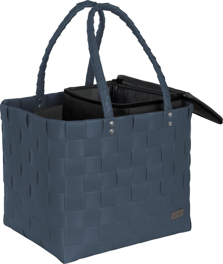 normani Einkaufskorb Einkaufstasche mit Flechtkorb 20 Liter Volumen - Picknicktasche Tasche mit Kühl