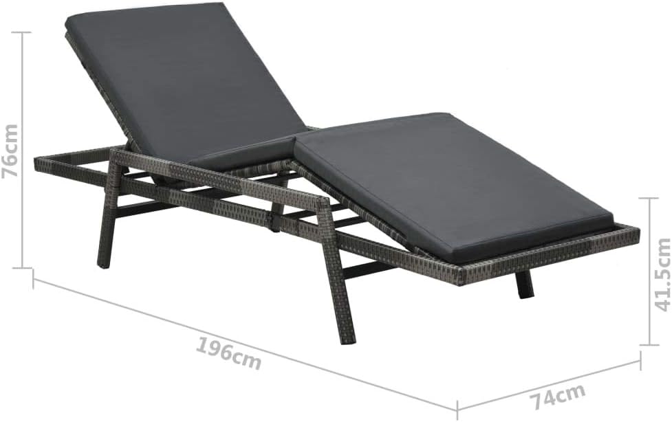 vidaXL Sonnenliege mit Auflage Gartenliege Relaxliege Strandliege Freizeitliege Liege Liegestuhl Rat