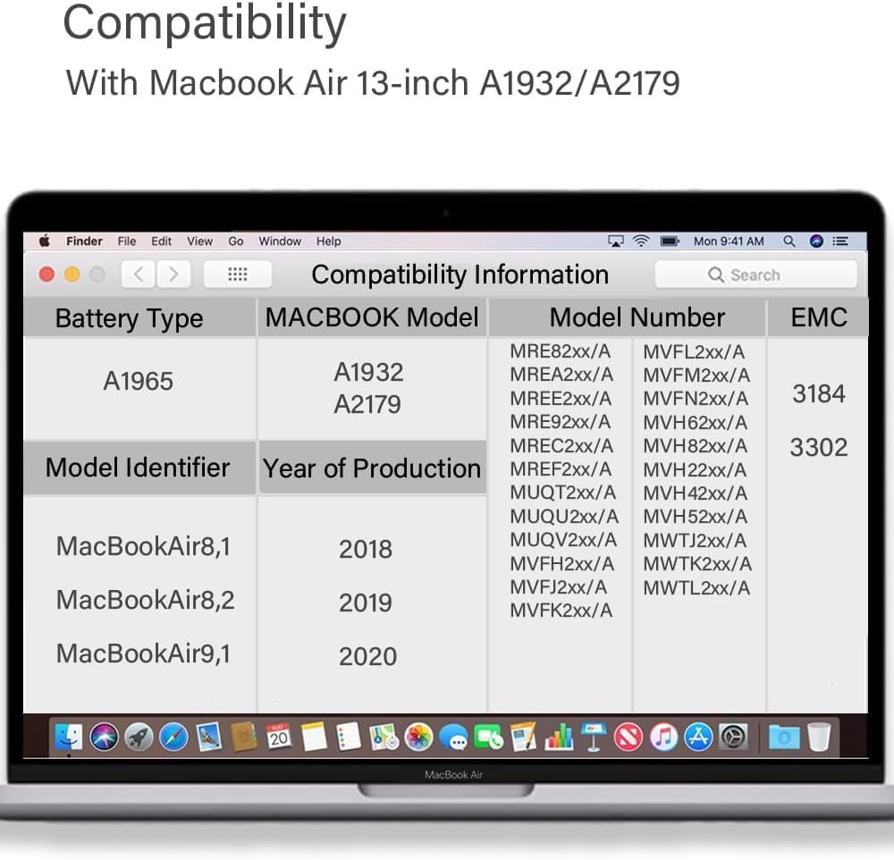 XINGLT A1965 Akku A1932 A2179 Akku Ersatz Laptop Akku für a1932 MacBook Air 13 Zoll Retina A1965 Akk