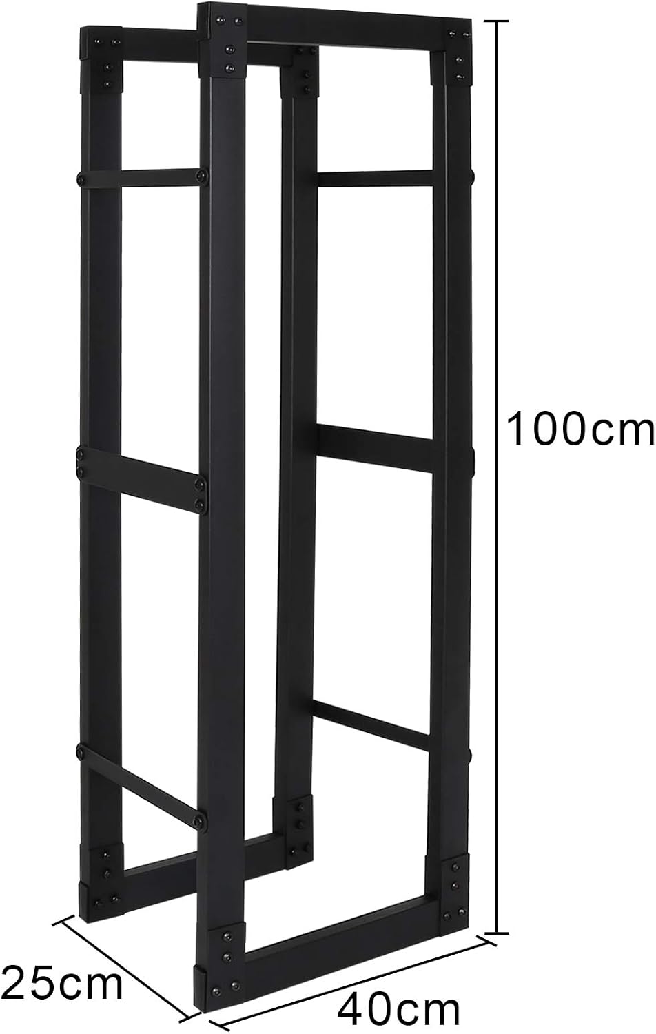Lospitch Kaminholzregal Innen Schwarz Kaminholzständer Wetterfest und stabil Brennholzregal für Holz