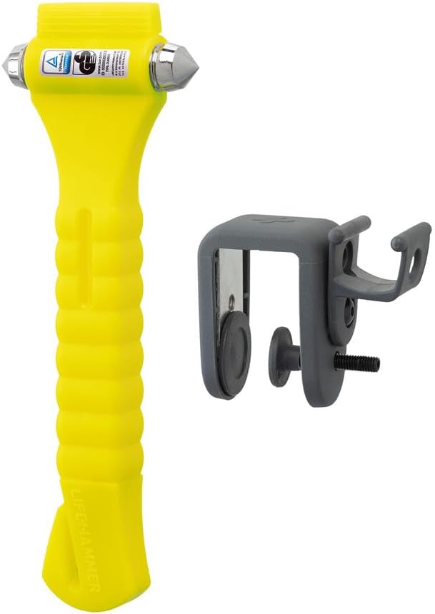 Lifehammer Rettungshammer New Classic Glow (Nothammer Gurtmesser Gurtschneider KFZ-Notfallhammer KFZ