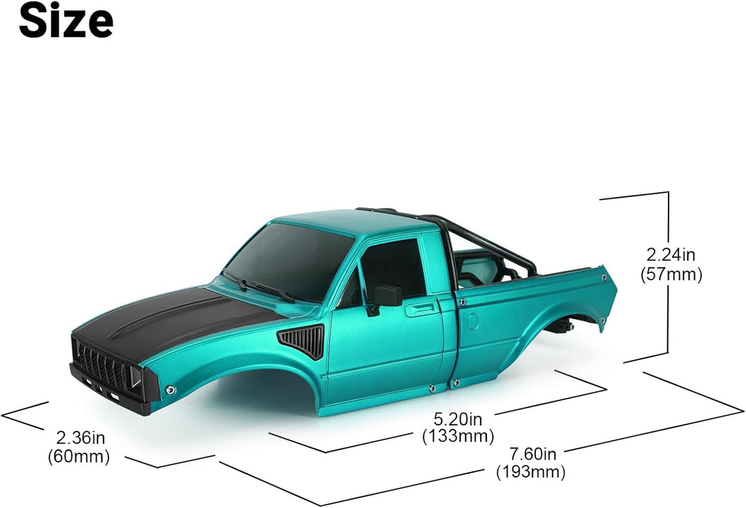 INJORA IR60-24 Pickup Hardbody Schale Karosserie mit Bettrahmen für 1/24 RC Crawler Axial SCX24 C10
