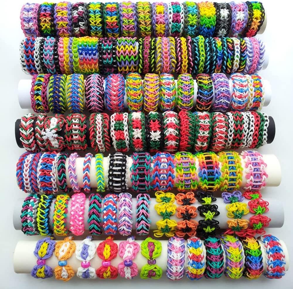 Loom Bands Kit, 15000 Stck DIY Gummibänder Set für Kinder Mehrfarbiges Set Herstellung Elastischen A