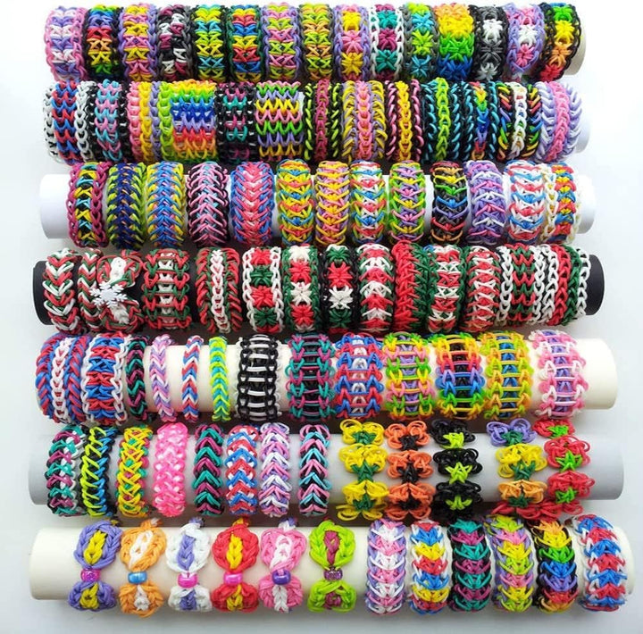 Loom Bands Kit, 15000 Stck DIY Gummibänder Set für Kinder Mehrfarbiges Set Herstellung Elastischen A