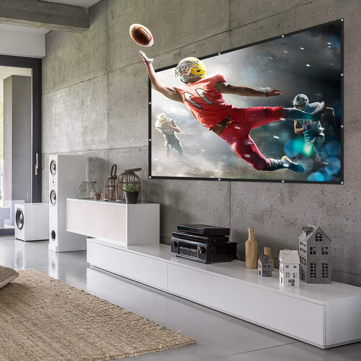 Beamer Leinwand Gross 150 Inch 16:9 Portable Leinwand für Beamer Unterstützung Projektion waschbar P