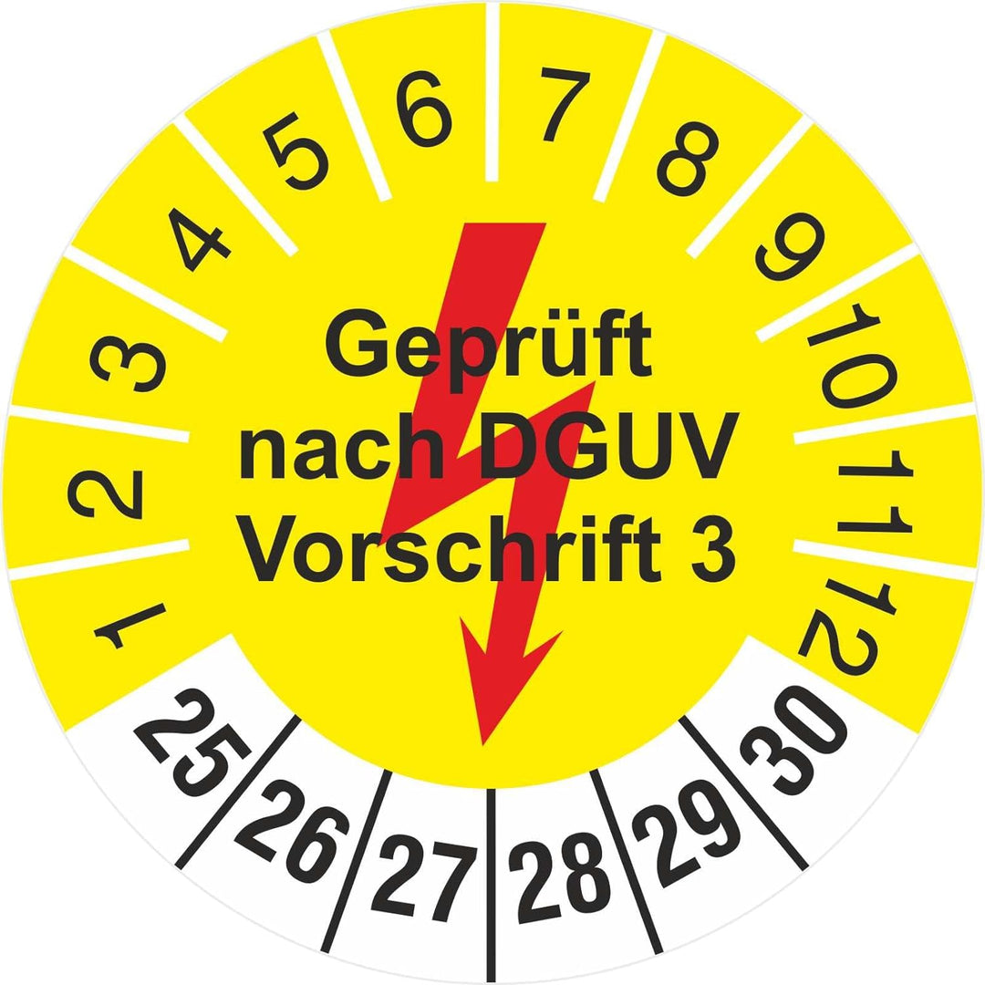 1000 Stück Prüfplakette 18 mm nächste Elektro Prüfung Elektrotechnik 2025-2030 Prüfetiketten 1000 18