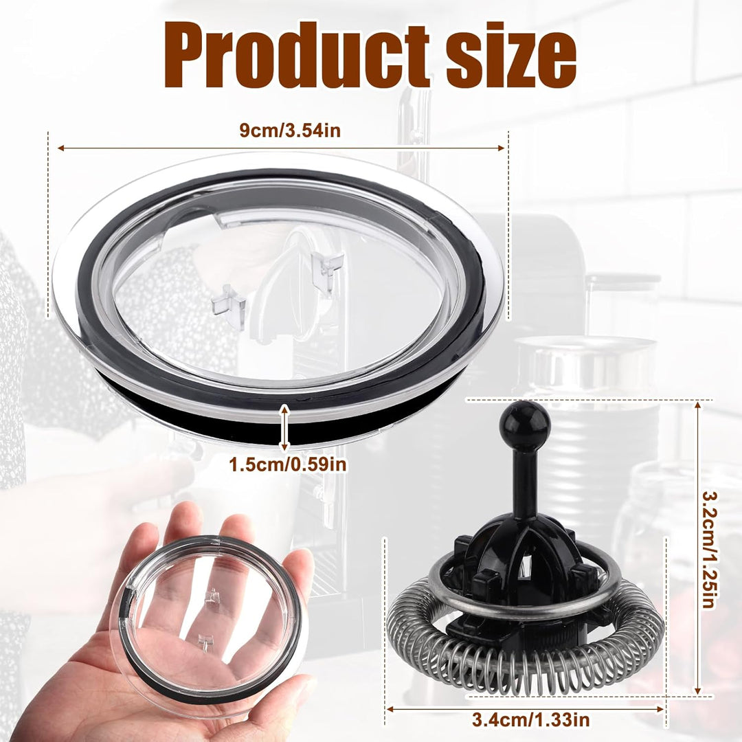 Milchaufschäumer Ersatz-Schneebesen für Nespresso Aeroccino 3/4/XL, und Deckelabdeckung Kompatibel m
