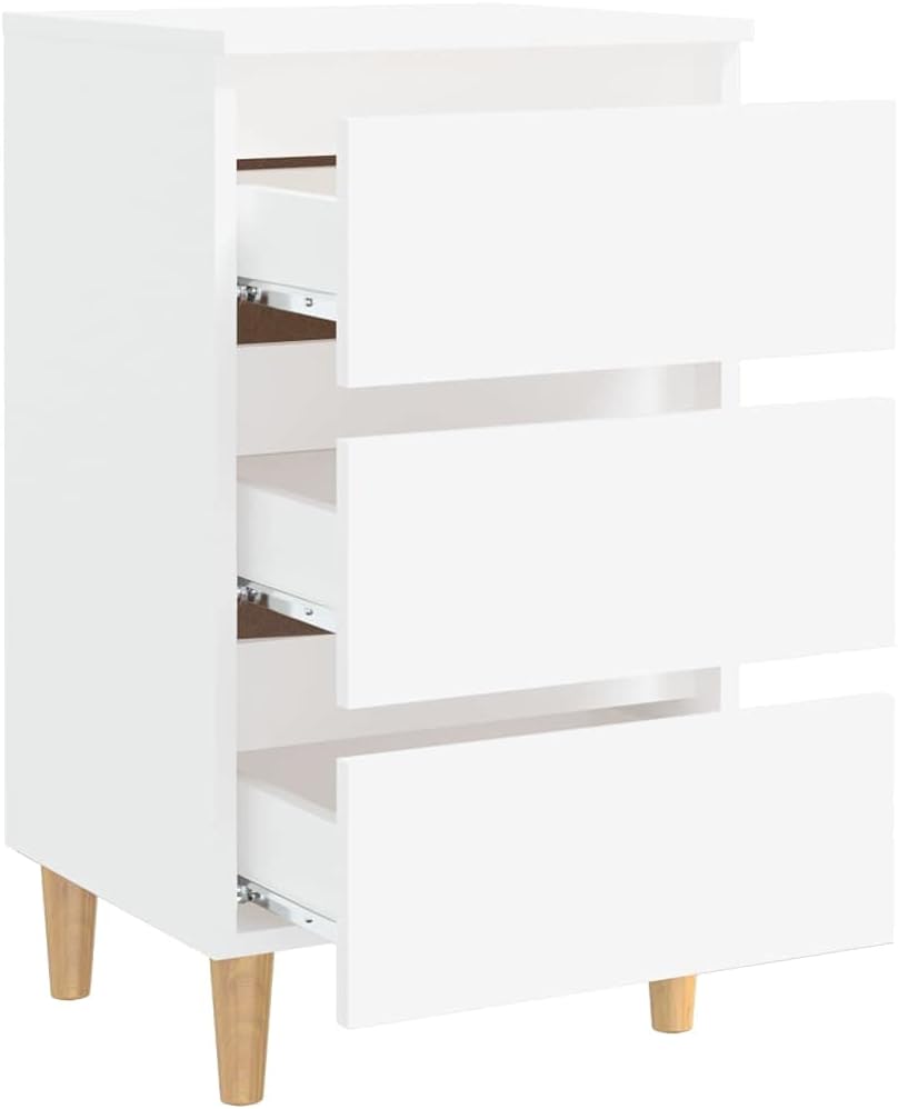 FIRBNUS Bedside Table Nachtkonsole Beistelltisch mit Stauraum Night Stand Nachttisch mit Massivholz-