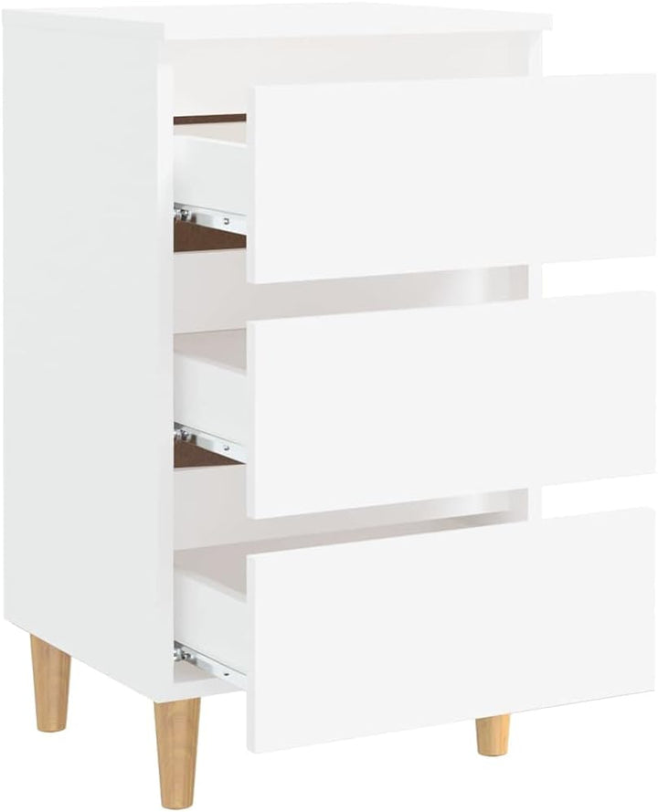 FIRBNUS Bedside Table Nachtkonsole Beistelltisch mit Stauraum Night Stand Nachttisch mit Massivholz-