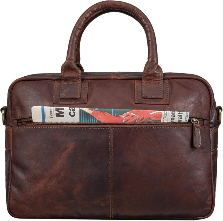STILORD 'Carlo' Grosse Umhängetasche Leder Lehrertasche Aktentasche Schultertasche Reise Beruf Freiz