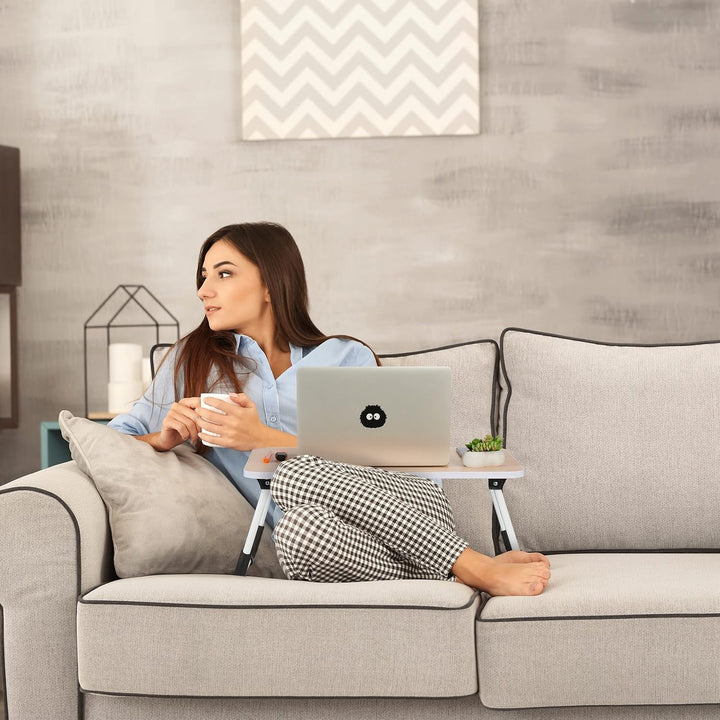 Relaxdays Laptoptisch für Bett & Couch, HxBxT: 26 x 63 x 40 cm, klappbarer Betttisch, MDF, Eisen, No