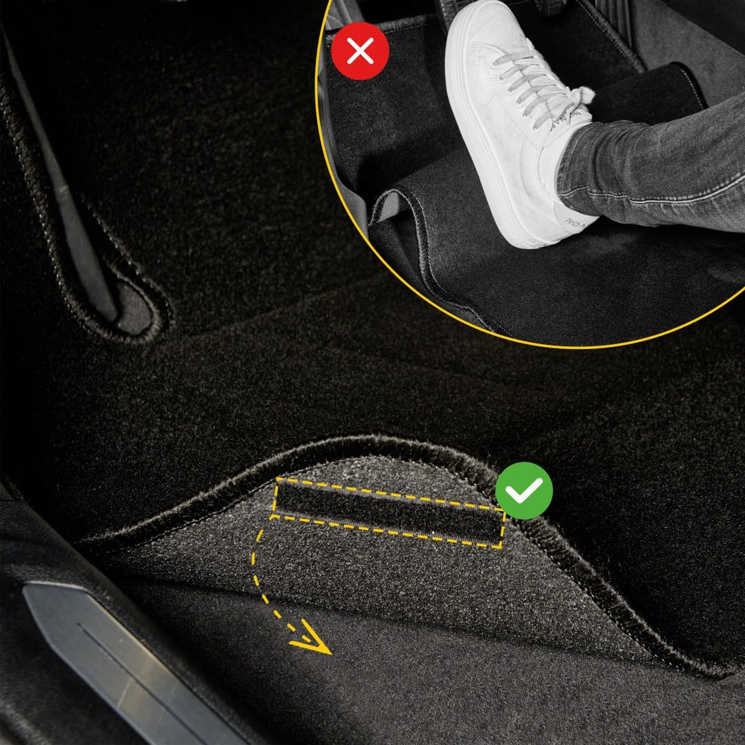 DBS - Autofussmatten - massgeschneidert für Clio 4 - mit Befestigungsclips - Antirutschmatten - 4 St