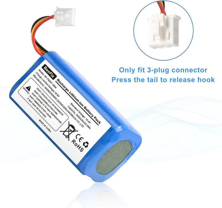 3000mAh Ersatzakku für Proscenic 800T Li-ion Akku 820T, 830T, 820S Staubsauger Roboter 14.4V Li-ion