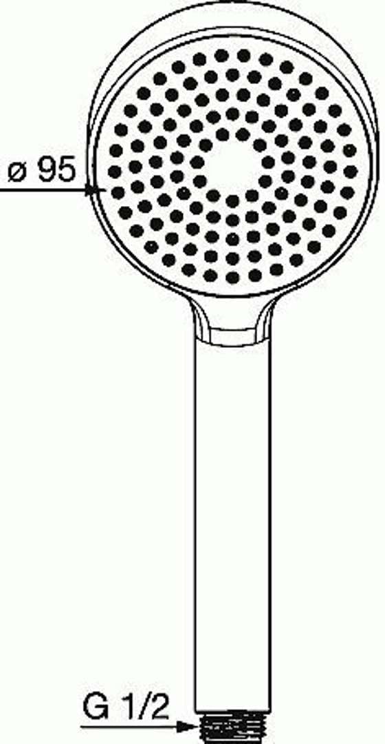 Hansa Brause / Handbrause Basicjet 1-strahlig | Schlauchanschluss G ½, Durchmesser Kopf: Ø 95 mm, Du
