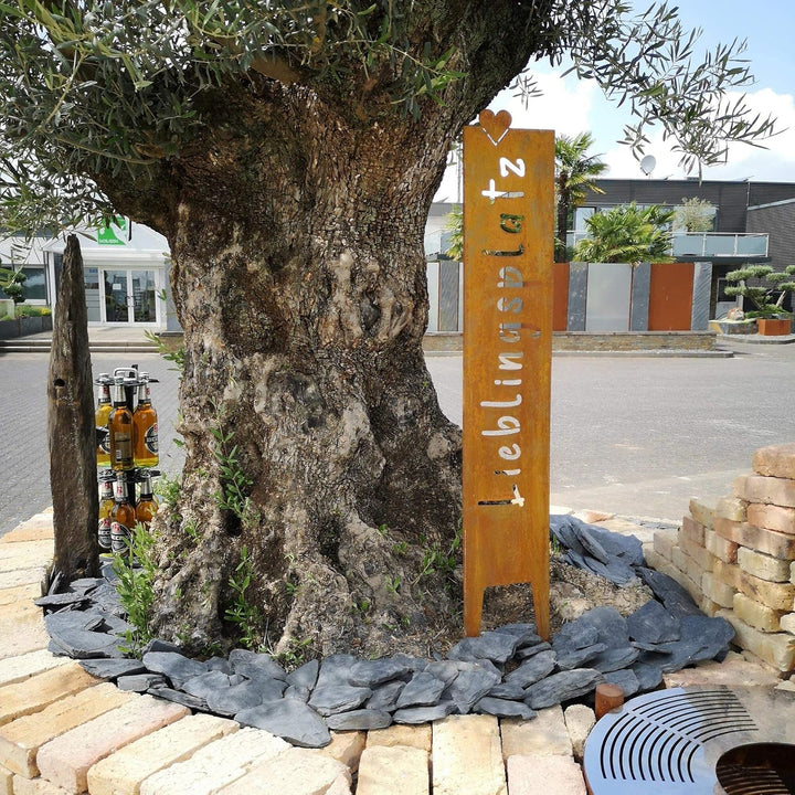 UNUS Gartenstecker "Lieblingsplatz", Gartenstecker Rost, 115x19,5 cm, Deko outdoor, Gartendeko für d