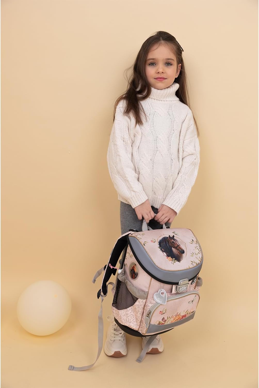 Belmil ergonomischer Schulranzen Set 4 -teilig für Mädchen 1, 2 Klasse Grundschule/Super Leicht 800-